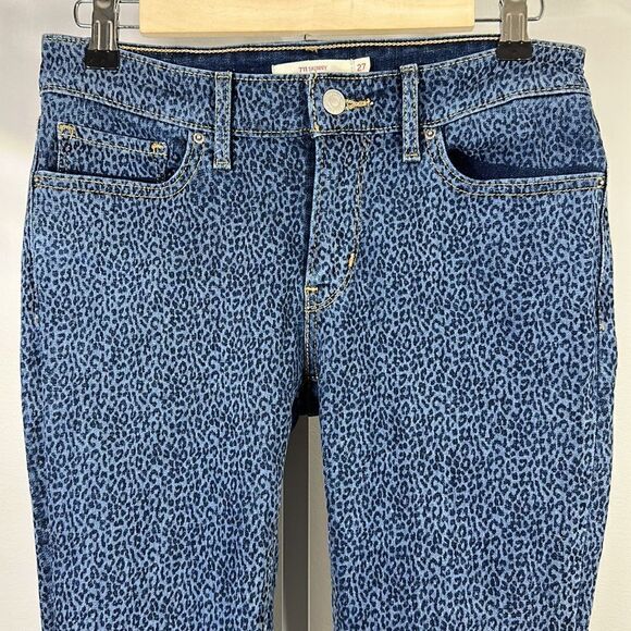LEVI’S Women’s 711 Skinny Animal Leopard Print Denim Jeans Blue Size 27/4 - Picture 6 of 12